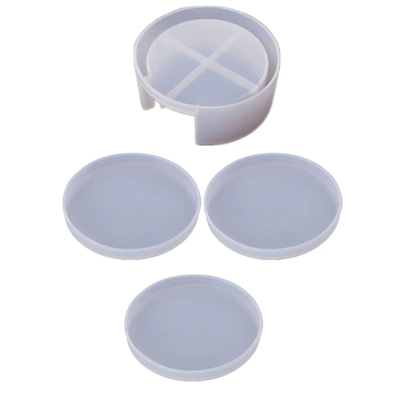 

4Pcs Coaster Molds With Coaster Storage Box Mold Kit Epoxy Resin Molds For Resin Cups Mats Home Decoration Resin Crafts