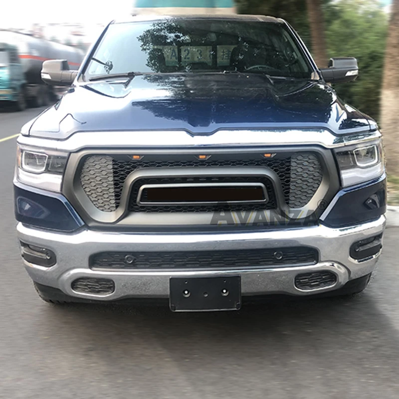 Auto Parts for DODGE RAM1500 2019-2021 grill with led lights front bumper grille modification accessories decoration