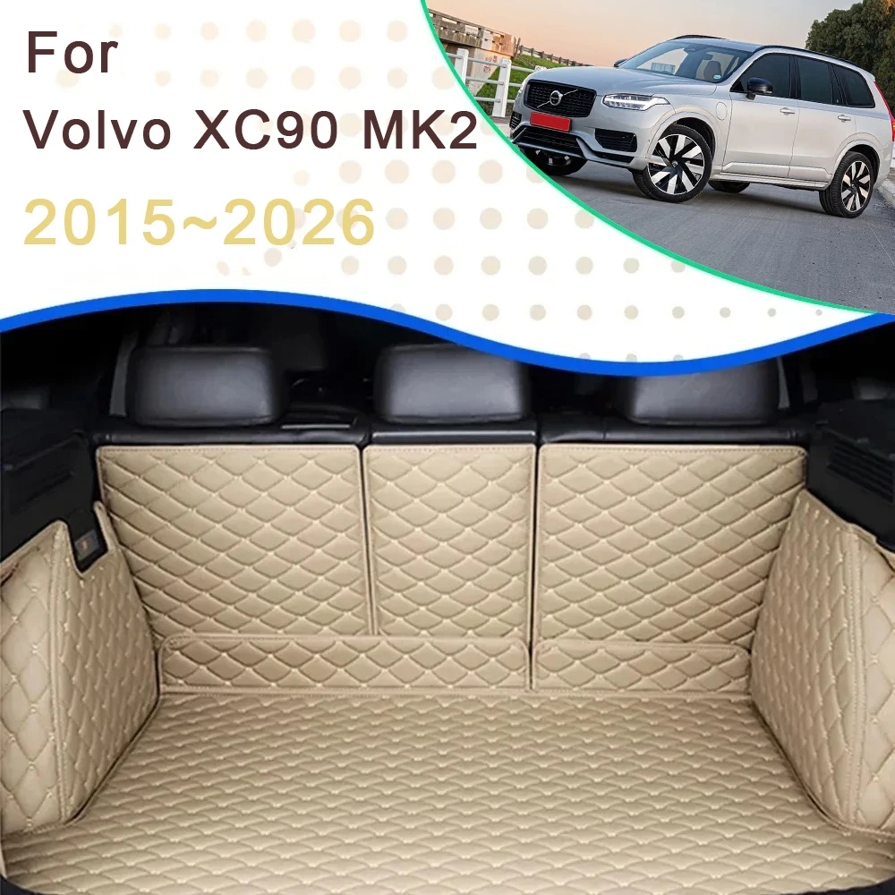 

Автомобильный багажник для Volvo XC90 MK2 2015 ~ 2026 5-местный 7-местный коврик Задние коврики для багажника Коврики для хранения автомобильных аксессуаров 2024 2025