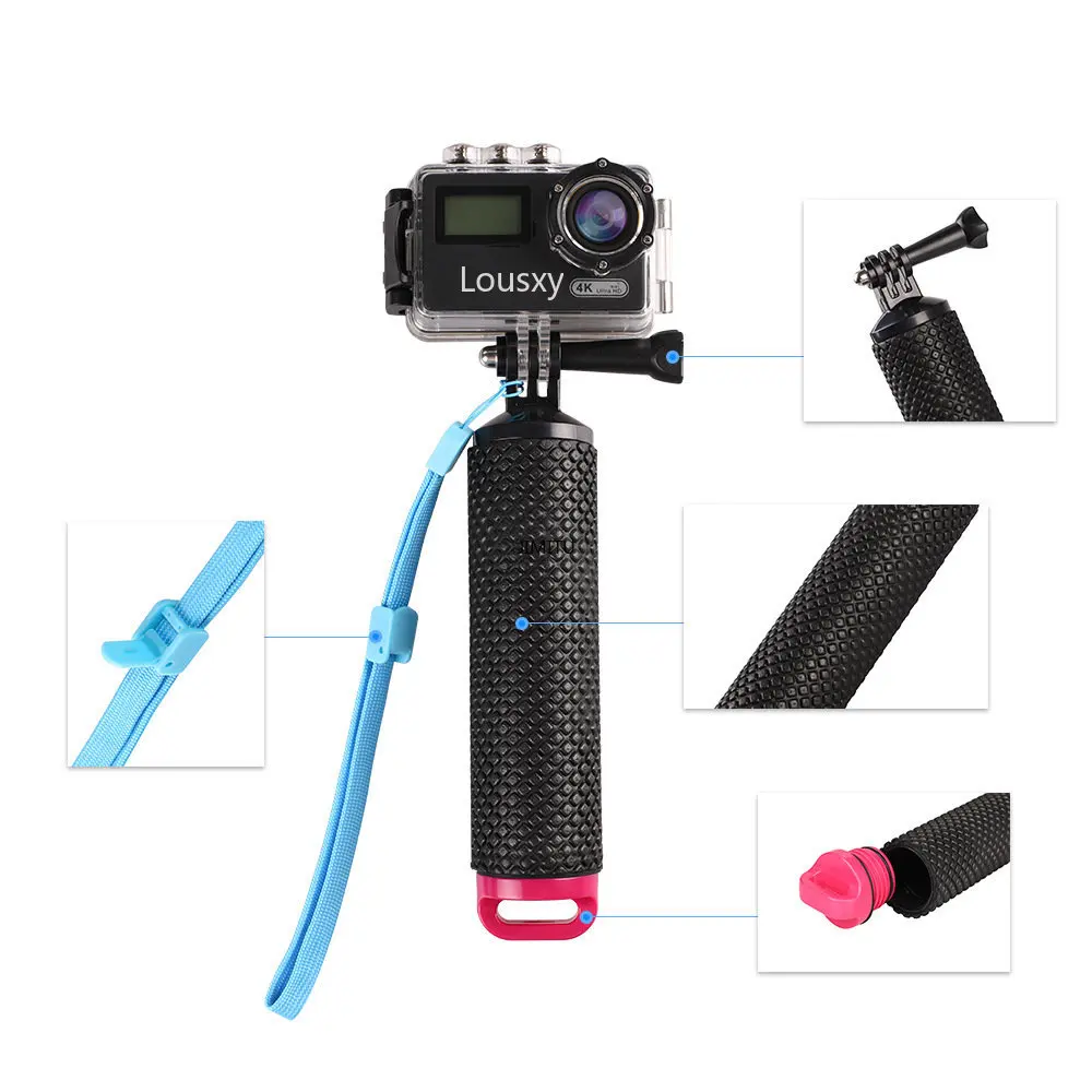 Water Floating Hand Grip Handle Mount Float Buoyancy Rod For Gopro Hero 12 11 10 9 8 7 6 5 4 Xiaomi Yi 4K SJ4000 Action Camera