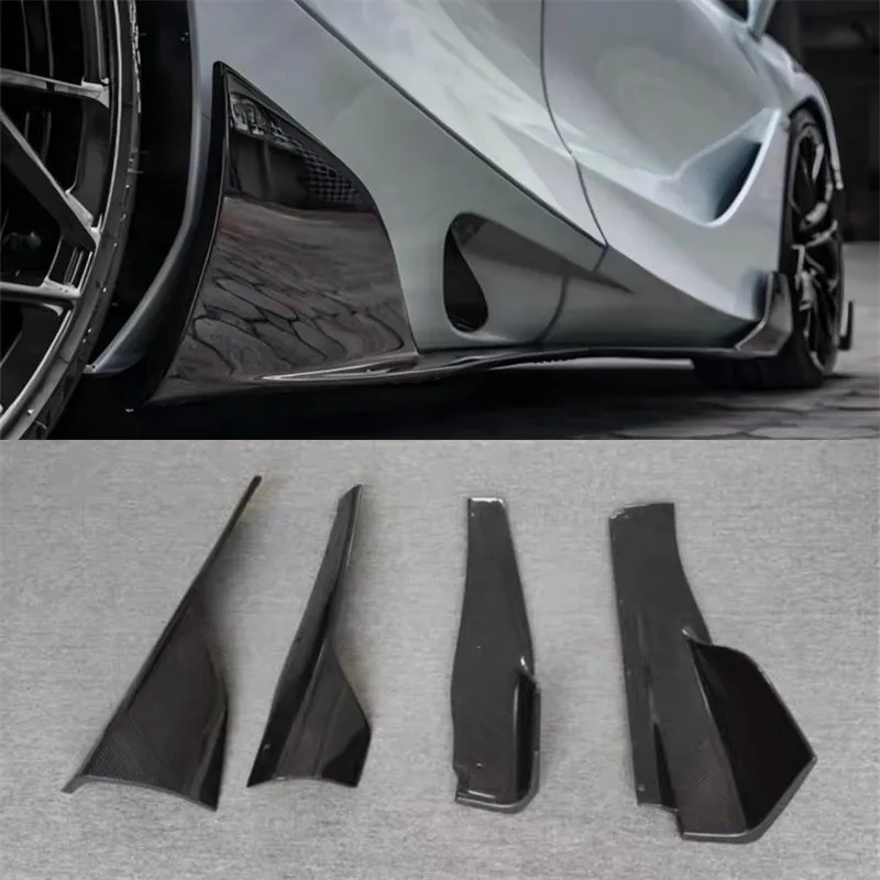 

For McLaren 720S ReaI Carbon Fiber Side Skirts Extensions Lips Spoiler Body Kit