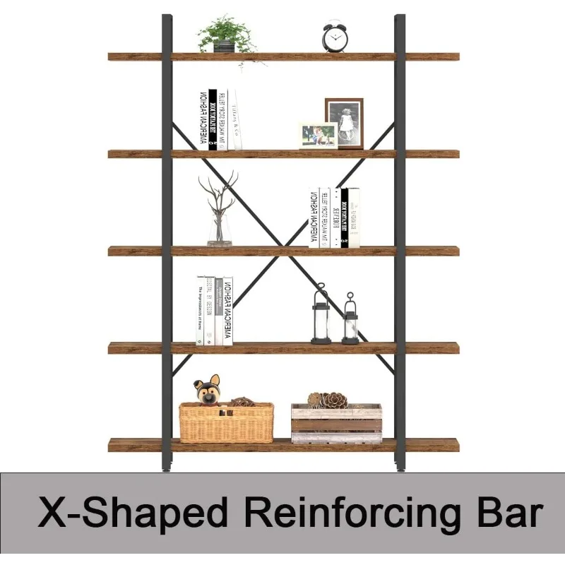 ספרים ומדפים ספרים 5 מדף, מדף ספרים ואחסון ספר, מדף ספרים גדול משובח, מארז תצוגה אנכית