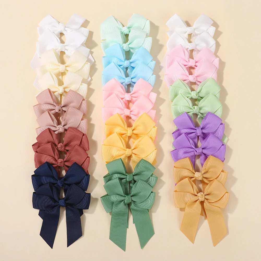 30-teiliges Set mit hübschen Cheer-Haarspangen für Mädchen, elegante Quasten-Pferdeschwanz-Haarspangen, klassische einfarbige Haarspangen mit Schleifenband