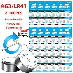 2-100Pcs LR41 AG3 392 1.5V Button Coin Cell Batteries 384 192 Advanced Alkaline Battery for watches,calculators,Apple TV remotes