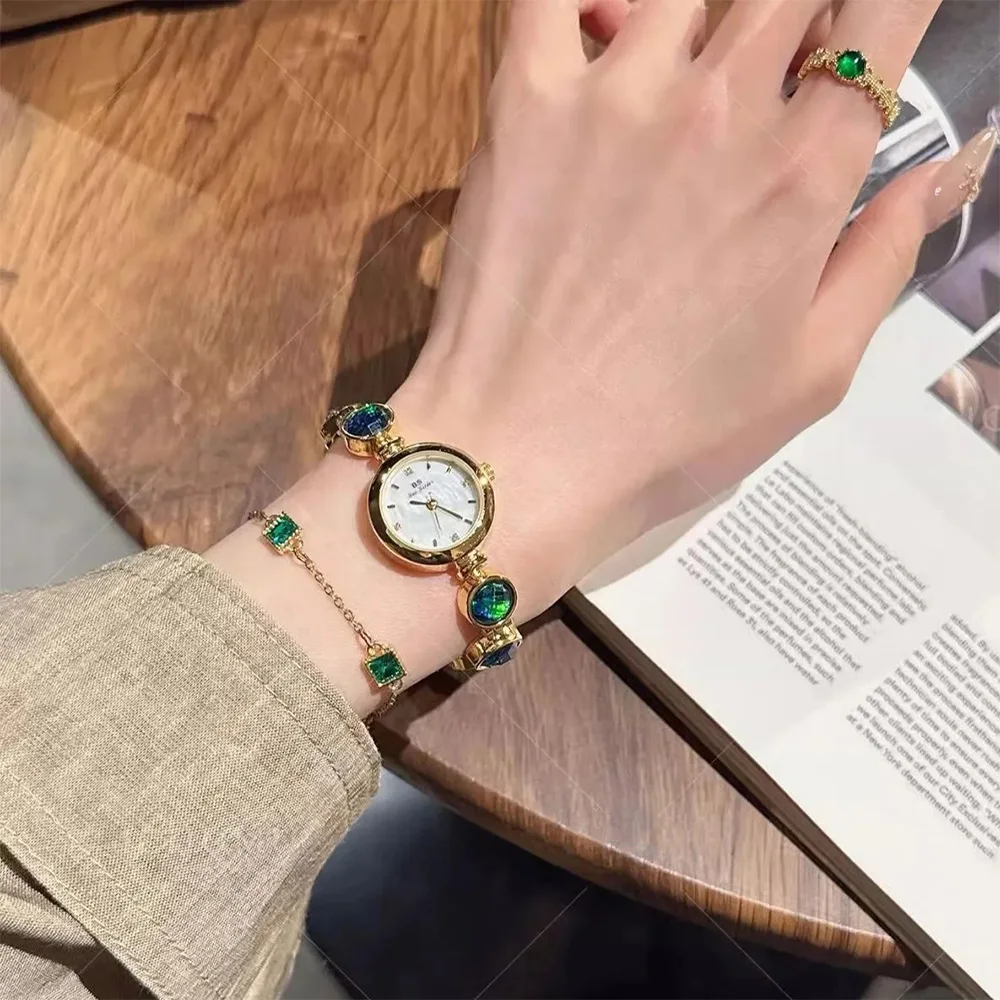 Ladies Watches Light Luxury Malachite Rainbow Bracelet Wrist Watches For Women Fashion Casual Small Dial Quartz Clock 2025 NEW