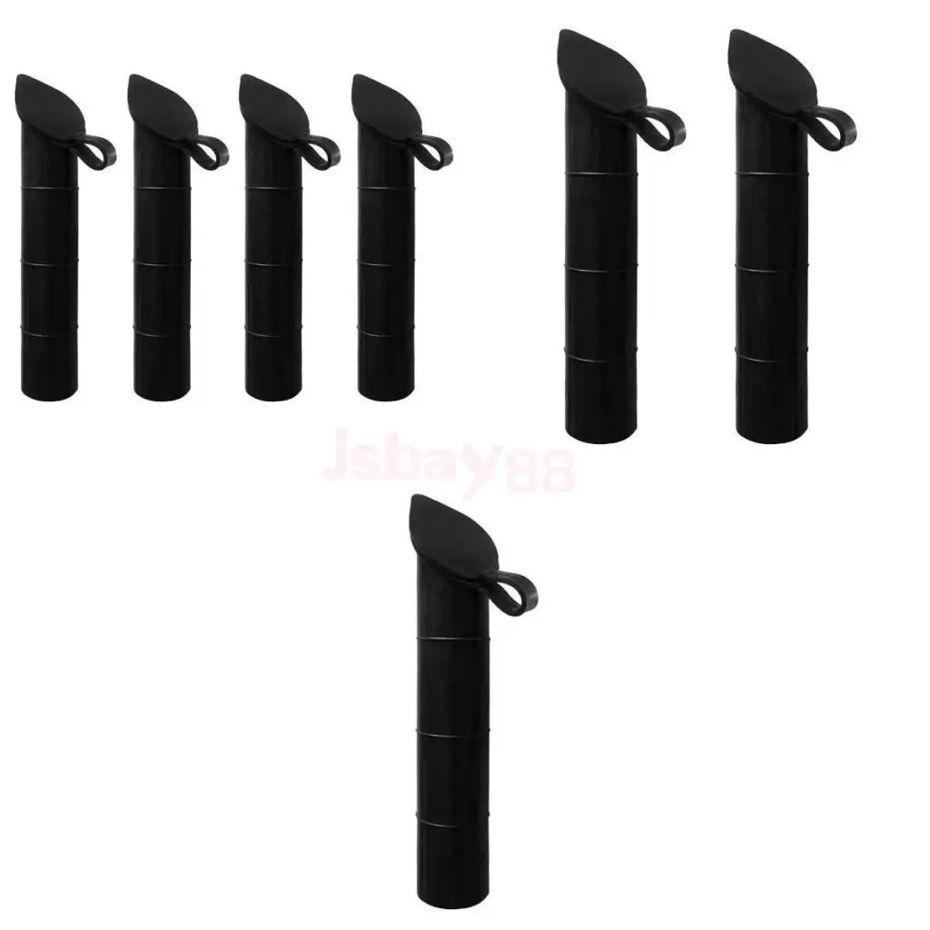 Rod Holder Sleeve Rubber Tube Liner Fishing Rod Rest Insert with Cap for Boat Yacht Kayak Pole Protection