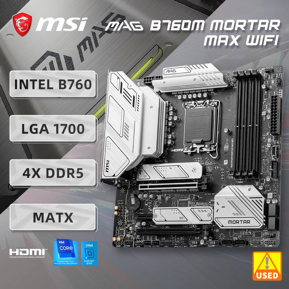 MSI-placa base MAG B760M mortero MAX, WIFI, Intel B760, compatible con LGA1700, procesador Intel 12th 13th, CPU PCIE 5,0, 128GB