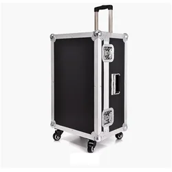 Aluminum flight case tool box with Draw-bar and foam