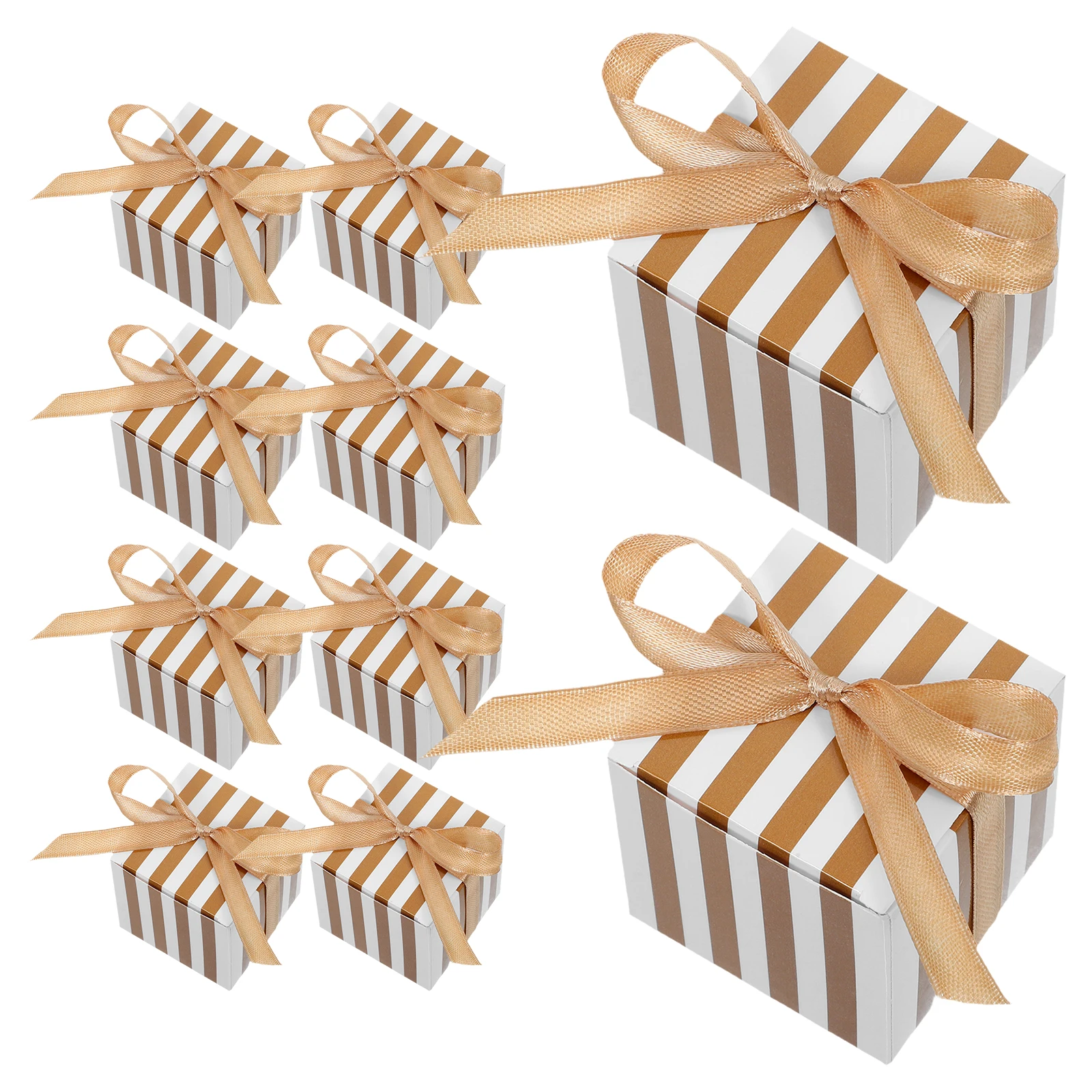 

30pcs Square Candy Boxes Elegant Striped Design Party Favor Containers Gifts Packaging Dessert Chocolate Storage