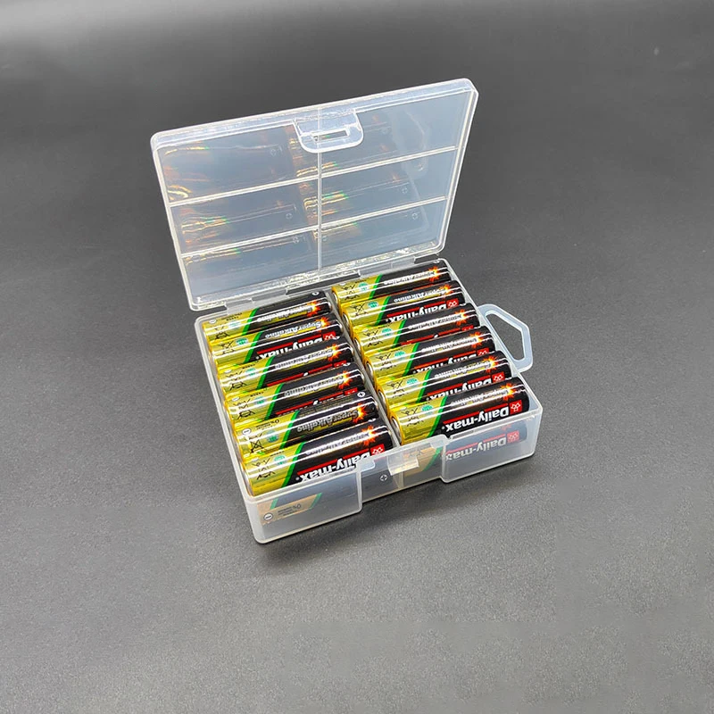 Battery Storage Holder Plastic Transparent Container For Maximum 24 X AA AAA Batteries Organizer Box Case