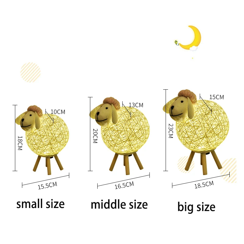 Creative LED Night Light Lamb Starry Sky Projection Sleep Lamp Bedroom Decoration Table Lamp USB Power Supply Children's Gift