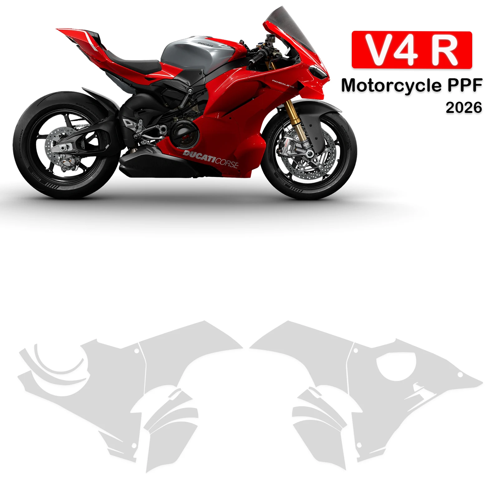 For Ducati PANIGALE V4R 2026 PPF Motorcycle TPU Paint Protection Film Anti-scratch Kit Panigale V4R Fairing Protective Parts