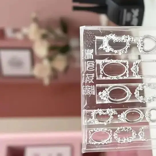 سيليكون إطار صور صغير شكل مسمار قالب مسمار ختم الأظافر DIY بها بنفسك صالون الأظافر تصميم مجسمة مانيكير أداة فنية