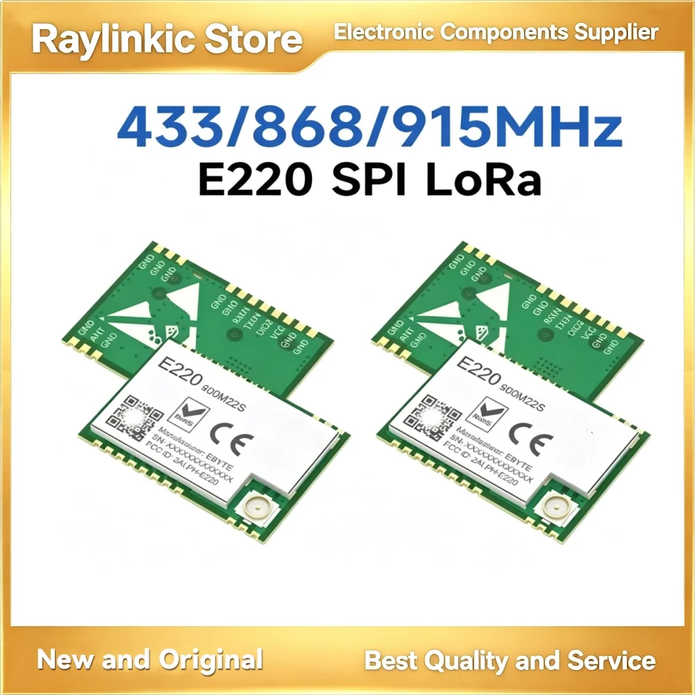E220 SPI Series  E220-400M22S/30S/33S E220-400MM22S E220-400MBL LLCC68 LoRa Wireless Module 433MHz Long Range Stamp Hole Antenna