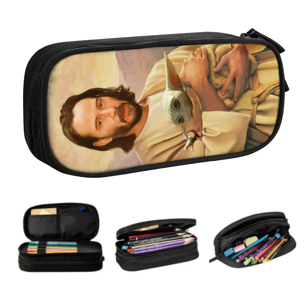 Custom Cute Saint Keanu Reeves And Pencil Cases for Boy Girl Large Capacity Pencil Pouch School Supplies