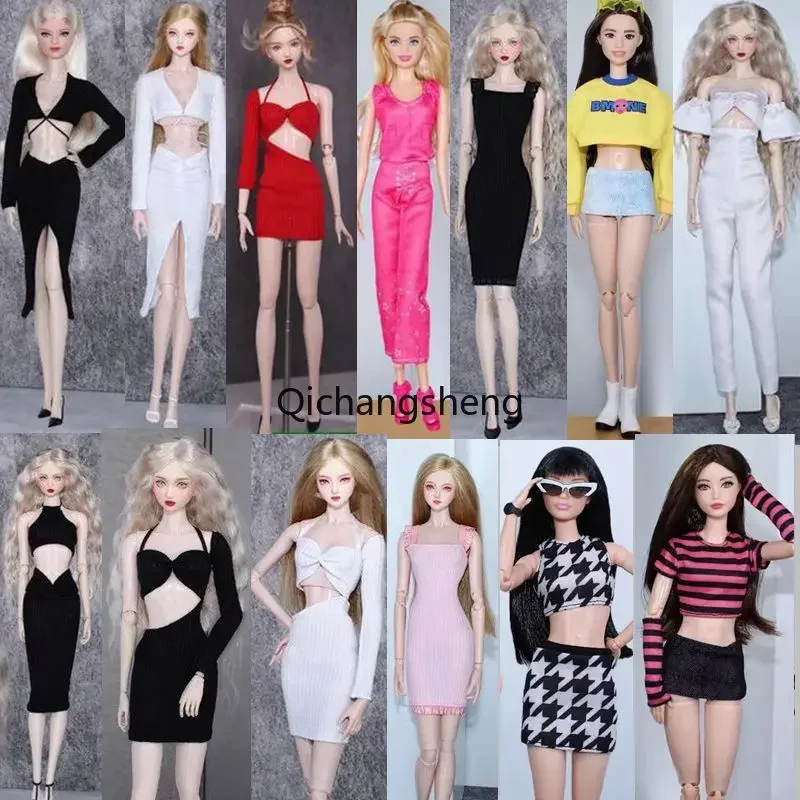 Fashion 1/6 Doll Clothes Set For Barbie Dress Outfits Coat Jacket Shirt Skirt Pants Evening Dresses 11.5