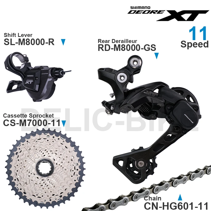 SHIMANO DEORE XT M8000 11 Speed Groupset RD SL CN RD-M8000 Rear Derailleur Shifter CS-M7000 Cassette 11-40T/42T/46T Original