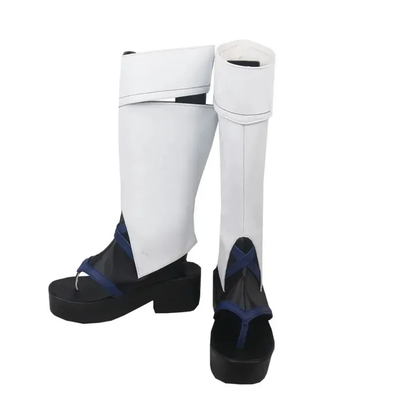RealCos Genshin Impact Fatui Scaramouche, белая обувь для косплея, ботинки, аксессуар для костюма для косплея на Хэллоуин