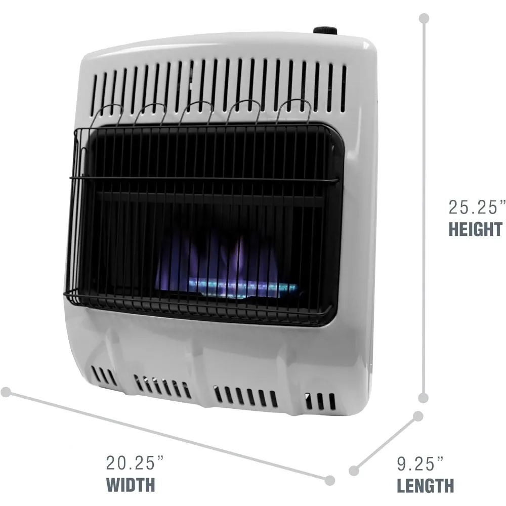 F299720 pemanas propana api biru BTU 20,000 bebas ventilasi, Multi panel