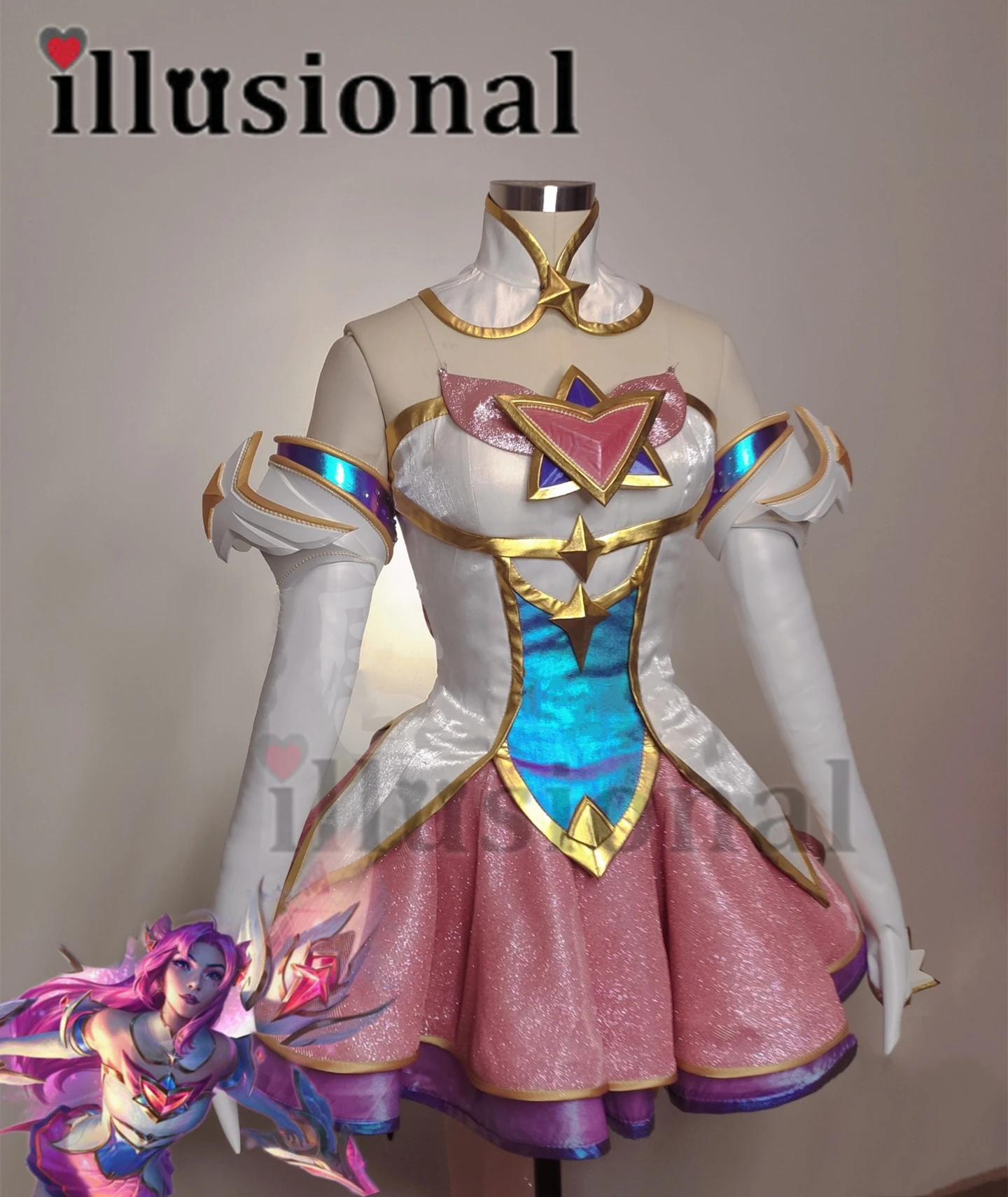 

illusional Custom size/made Game LOL Kaisa Star Guardian Cosplay Costume Kaisa full set with shoes Halloween Costumes women