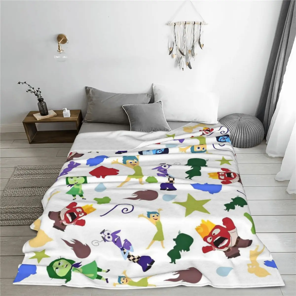 Inside Out Emotions Group Blankets Cartoon Anime Flannel Throw Blanket Bed Sofa Decoration Soft Warm Bedspreads