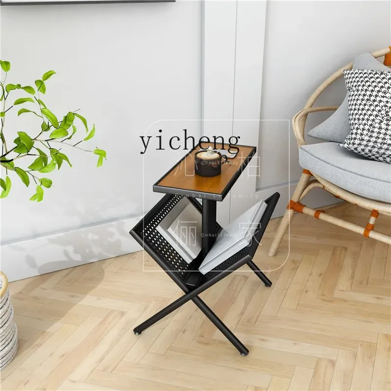 Minimalist Rattan Corner Few Living Room Sofa Side Few Small Coffee Table Side Table Simple Wrought Iron Side CabinetN10