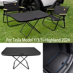 For Tesla Model Y/3/3+Highland 2024 Rear Luggage Box Table Camping Folding Travel Accessories Portable Outdoor Rest Table