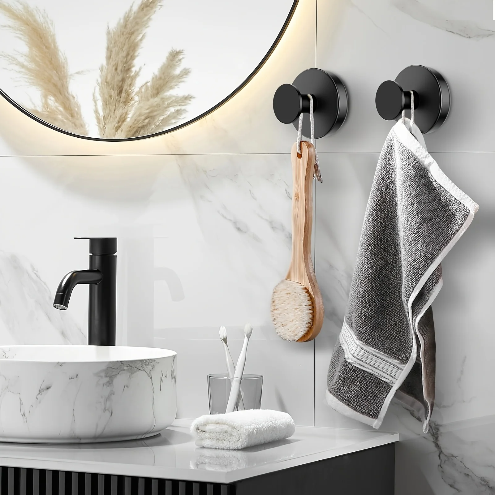 4/1PC Stainless Steel Suction Cup Hooks Punch-free Wall Mounted Hook Hanging Towel Holder Bathroom Kitchen Vacuum Suction Cup view 6