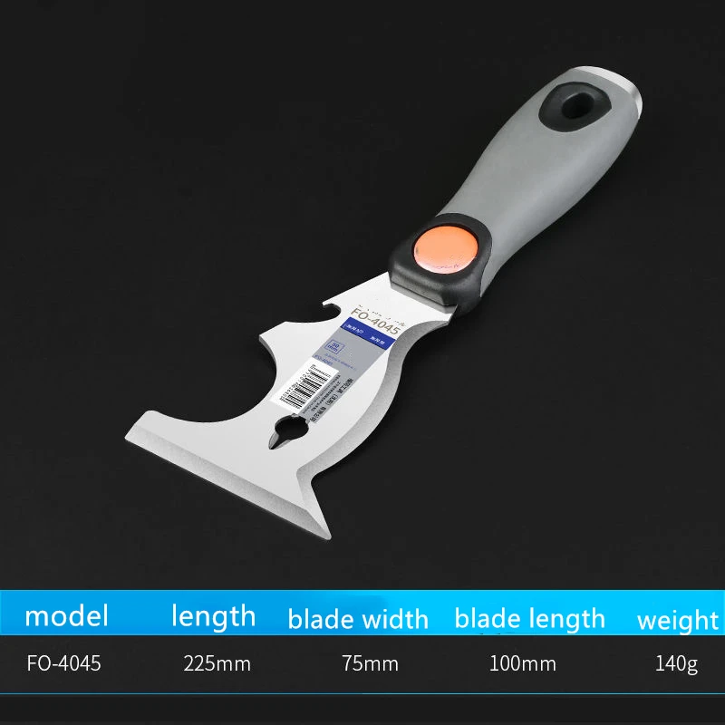 Stainless Steel Drywall Plastering Scraper Tool (FO4040-FO4045)-Multi-Function Putty Knife/Trowel for Wall Cleaning&Construction