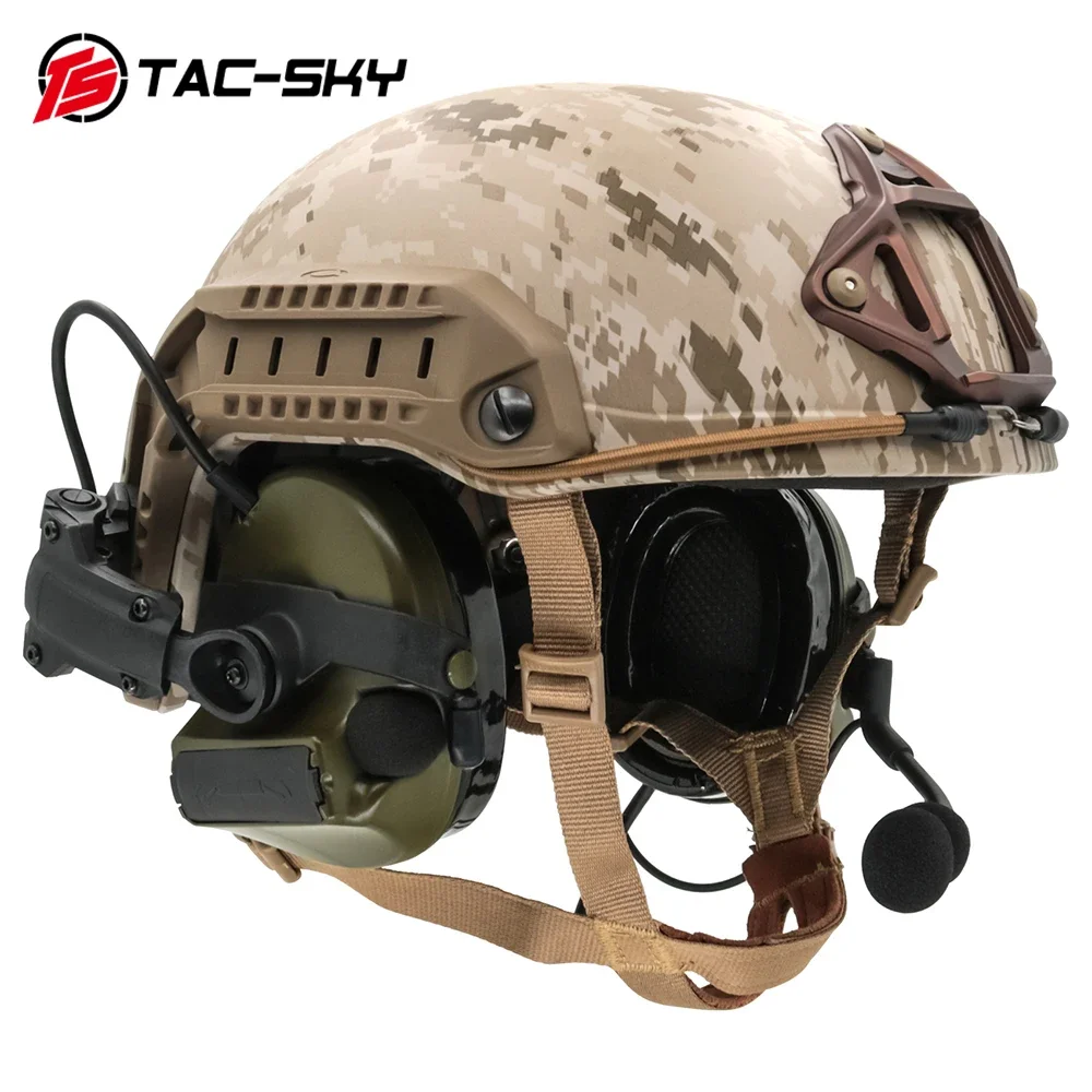 TAC-SKY Airsoft Sport Tactical COMTAC II Headphone Helm ARC Track Bracket Headphone Earmuff Silikon FG