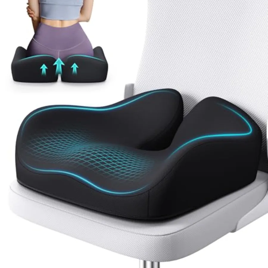 Memory Foam Seat Cushion, Ergonomic Office Chair Cushion Memory foam cushion relieves pressure and supports tailbone comfort fo