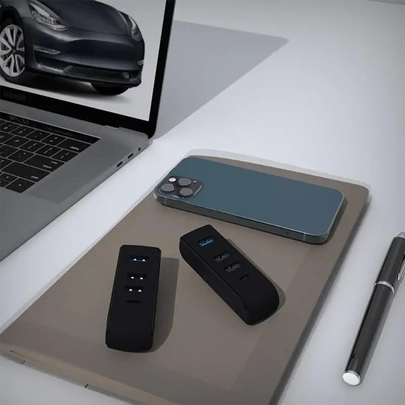 H37B Glove Box Hub محور USB للموديل Y/3 محطة الإرساء 4 في 1 متعددة