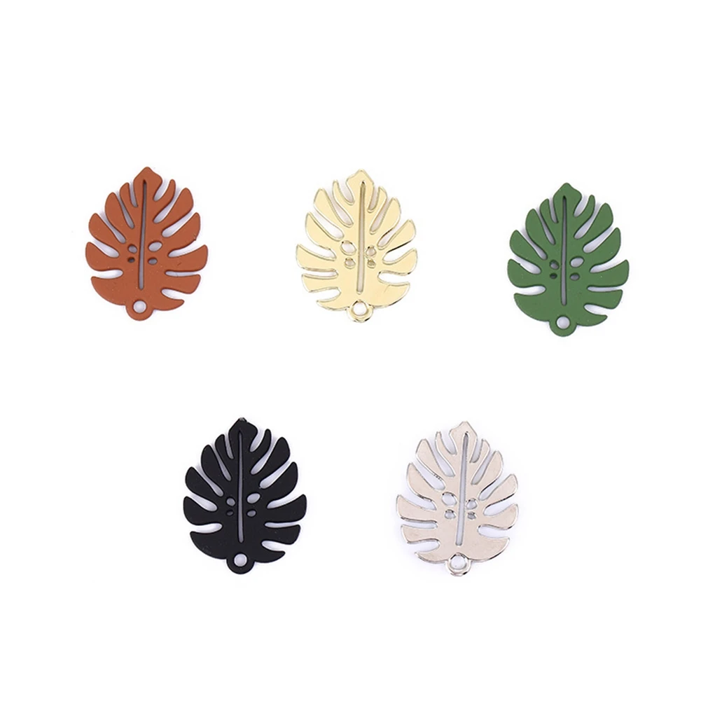 Zinc Alloy Pendant Mini Leaf Charm, Suitable for DIY Fashion Jewelry Earring Making Accessories Necklace Pendant Green