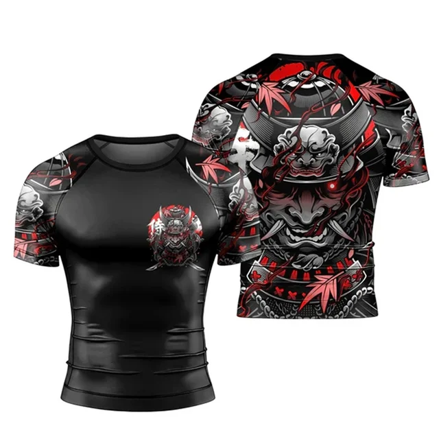 Nowa letnia koszulka męska Harajuku z nadrukiem 3d Cartoon Samurai Sportowe szybkoschnące wygodne koszulki z krótkim rękawem Dragon Warrior