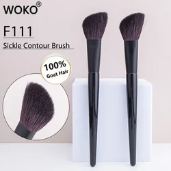 1pcs Sickle Contour Brush High Quality Soft Goat Hair Face Contour Brush Powder Blusher Powder Contour Makeup Tool