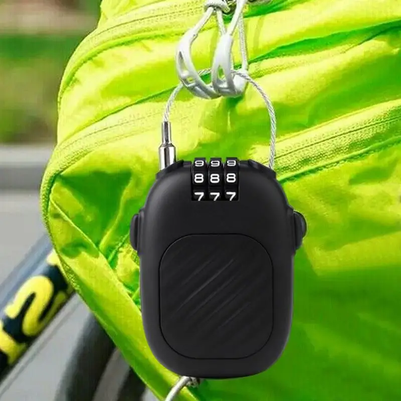 Retractable Cable Lock Portable Retractable Stroller Lock Black Backpack Safety Locker Snowboard Security Device for Luggage