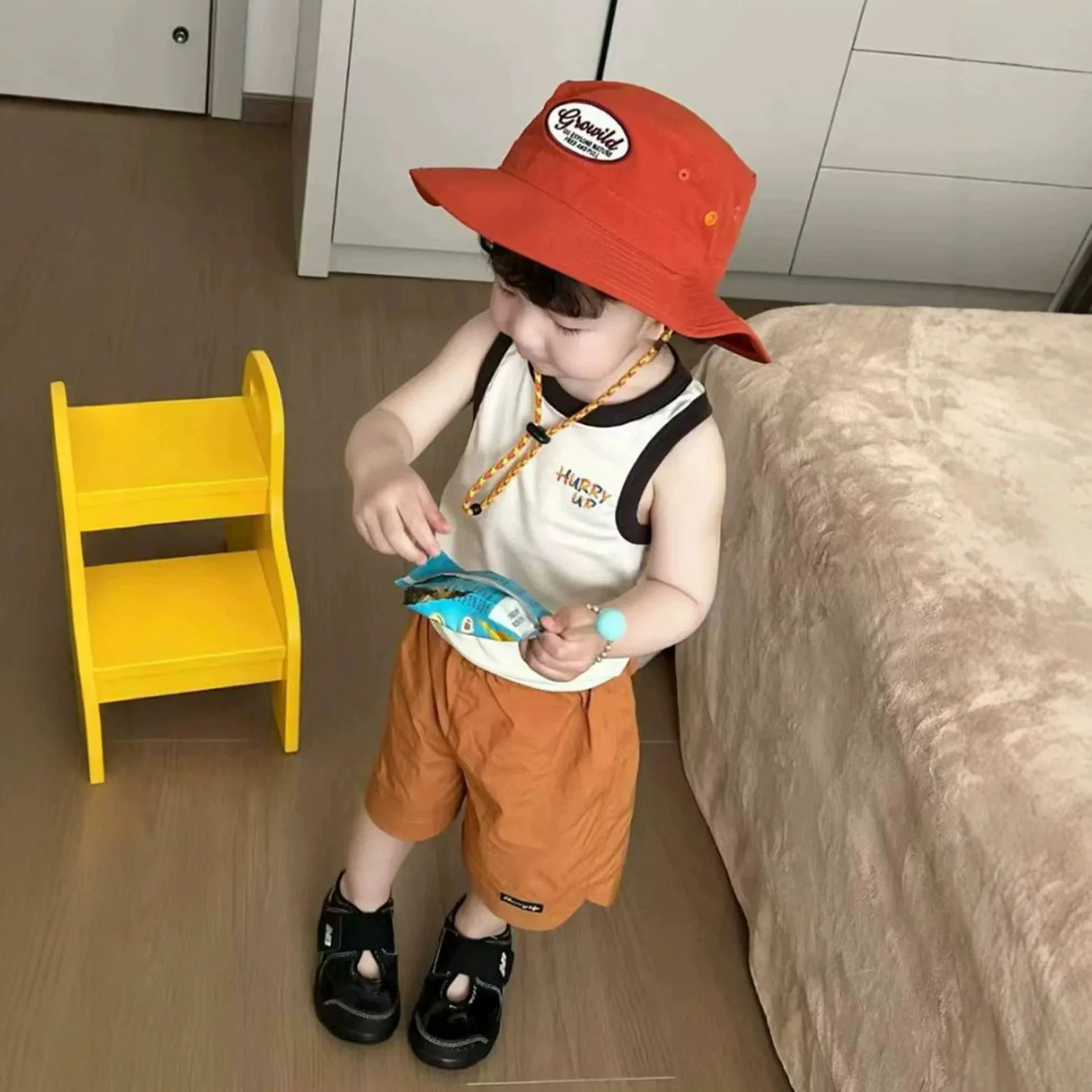 Boys Girls Letter Vest Middle Young Kids Summer 2026 New Versatile Thin Sleeveless T Shirt Stylish Top