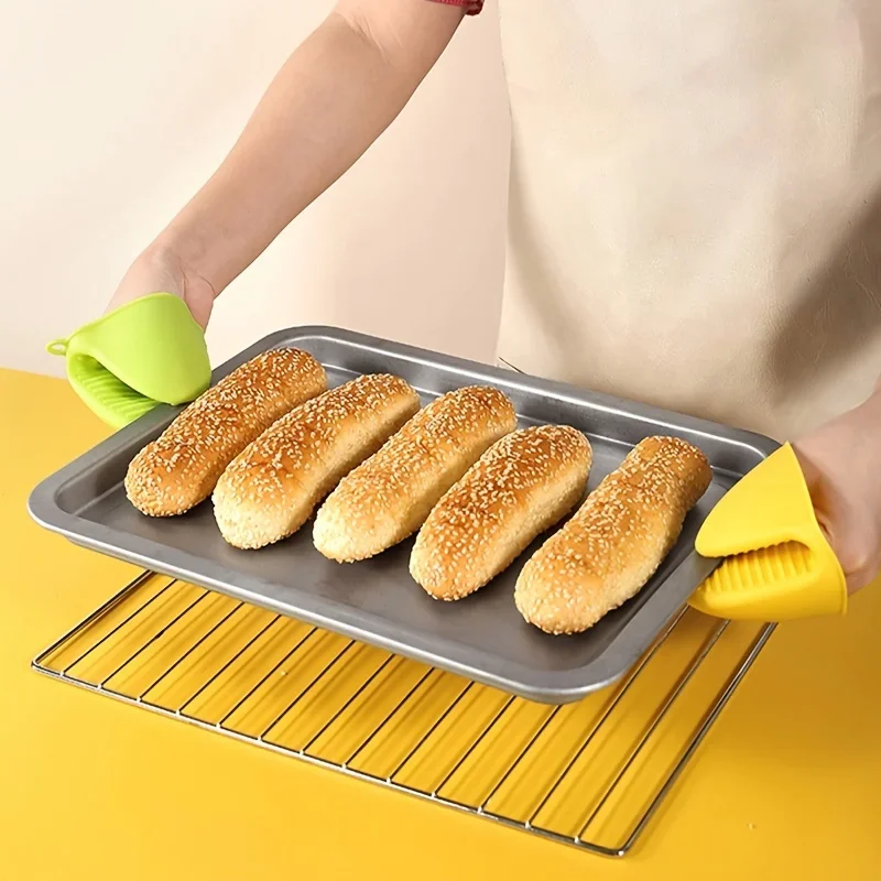 

1pc Soft Silicone Heat Resistant Anti-scalding Gloves Pinch Grip Thickened Oven Gloves Kitchen Practical Cooking Accessories