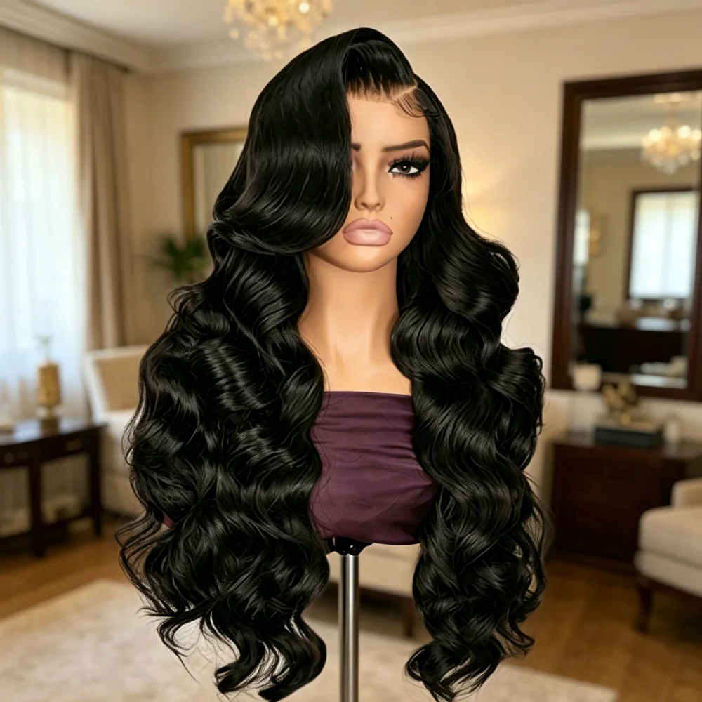 250% Density Body Wave T13x6 Transparent Lace Front Human Hair Wig T13x5 Lace Front Wig 32 Inch T4x4 PrePlucked Human Hair Wig