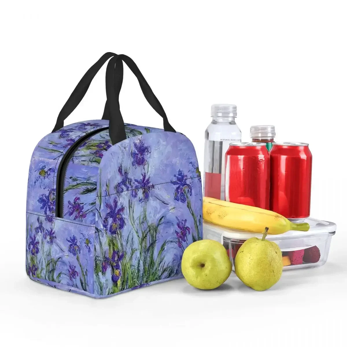 Claude Monet Lilac Irises 191 Insulated Lunch Bag for Women Children Portable Food Boxes Thermal Lunch Box Tote view 6