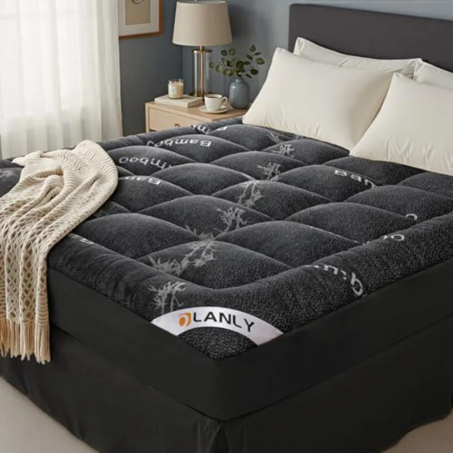 

Mattress Topper Viscose Made from Bamboo Cooling Soft Pillow Top Mattress Pad for Back Pain Relief Plush Down Alternative Fill