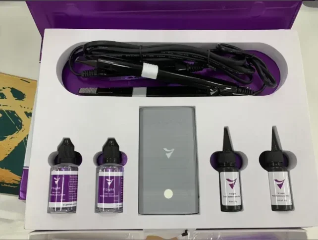 Máquina tecnología v-light, juego cabello blanco pegamento de extensión  con luz en V