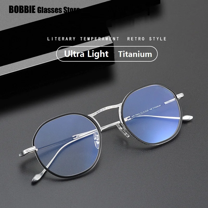 

Japanese Brand Designer Titanium Glasses Frame Men Women Round Eyeglasses Ultra Light Spectacle Eyewear High Quality Handmade