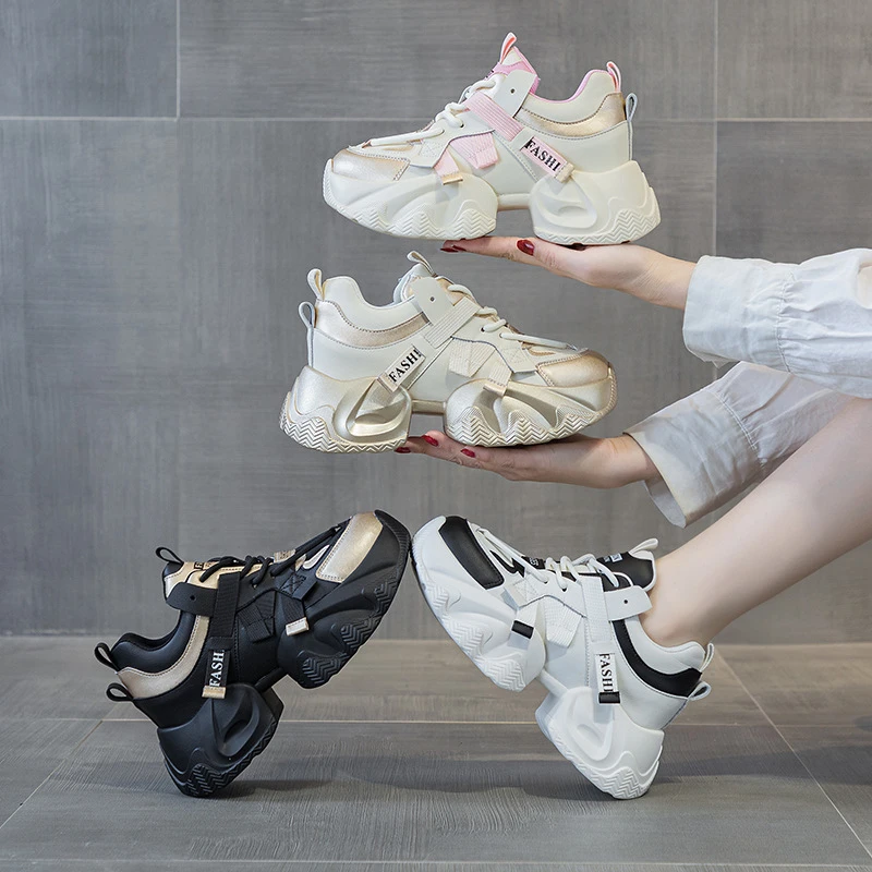 

Womens Platform Chunky Sneakers In Multiple Colors Hidden Heel Lift Lace Up Casual Dad Shoes For Daily Wear And Street Style