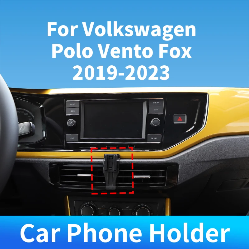 

Автомобильный держатель для телефона Volkswagen Polo Vento Fox 2019-2023, фиксированный кронштейн, беспроводное зарядное устройство для автомобиля, аксессуары для салона автомобиля