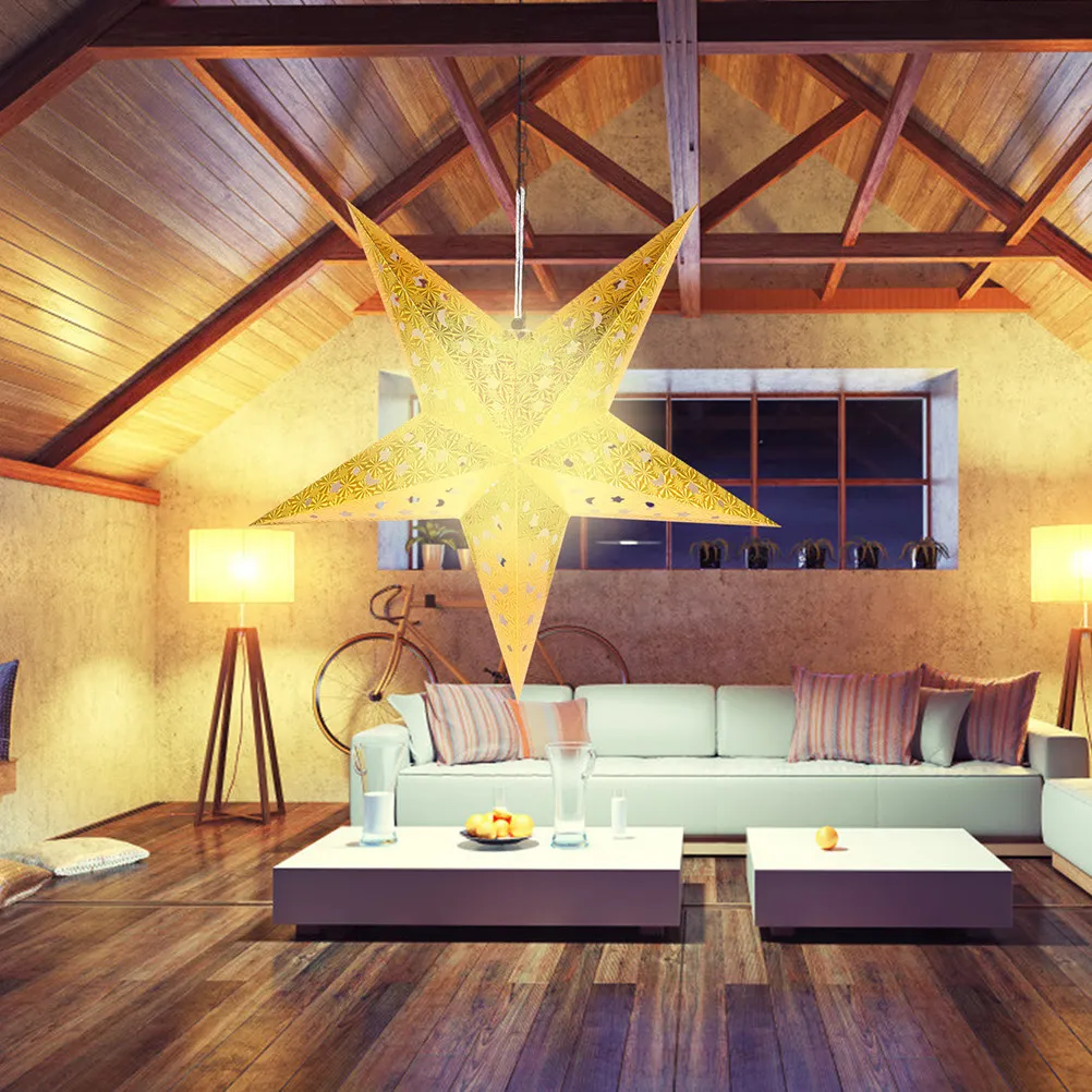 

Набор из 6 подвесных светильников в форме пятиконечной звезды: потрясающий декор для потолка, украшение для праздников и вечеринок