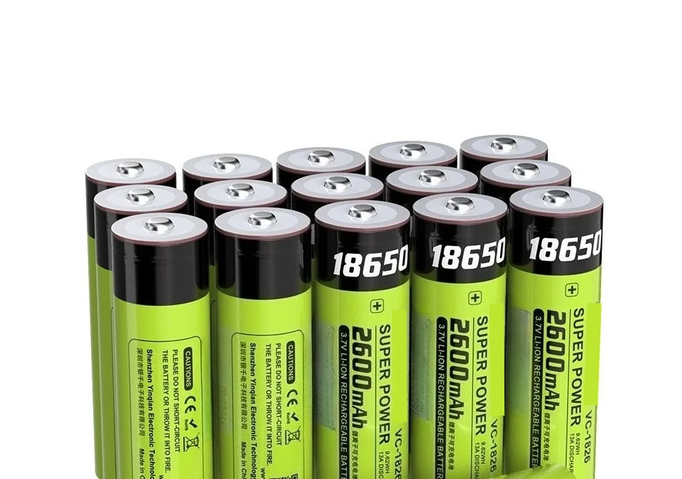 18650 3,7 V 2600mAh batería de alta potencia de drenaje 13A descarga continua para linterna/bicicleta eléctrica/Drone/herramientas protección contra cortocircuitos