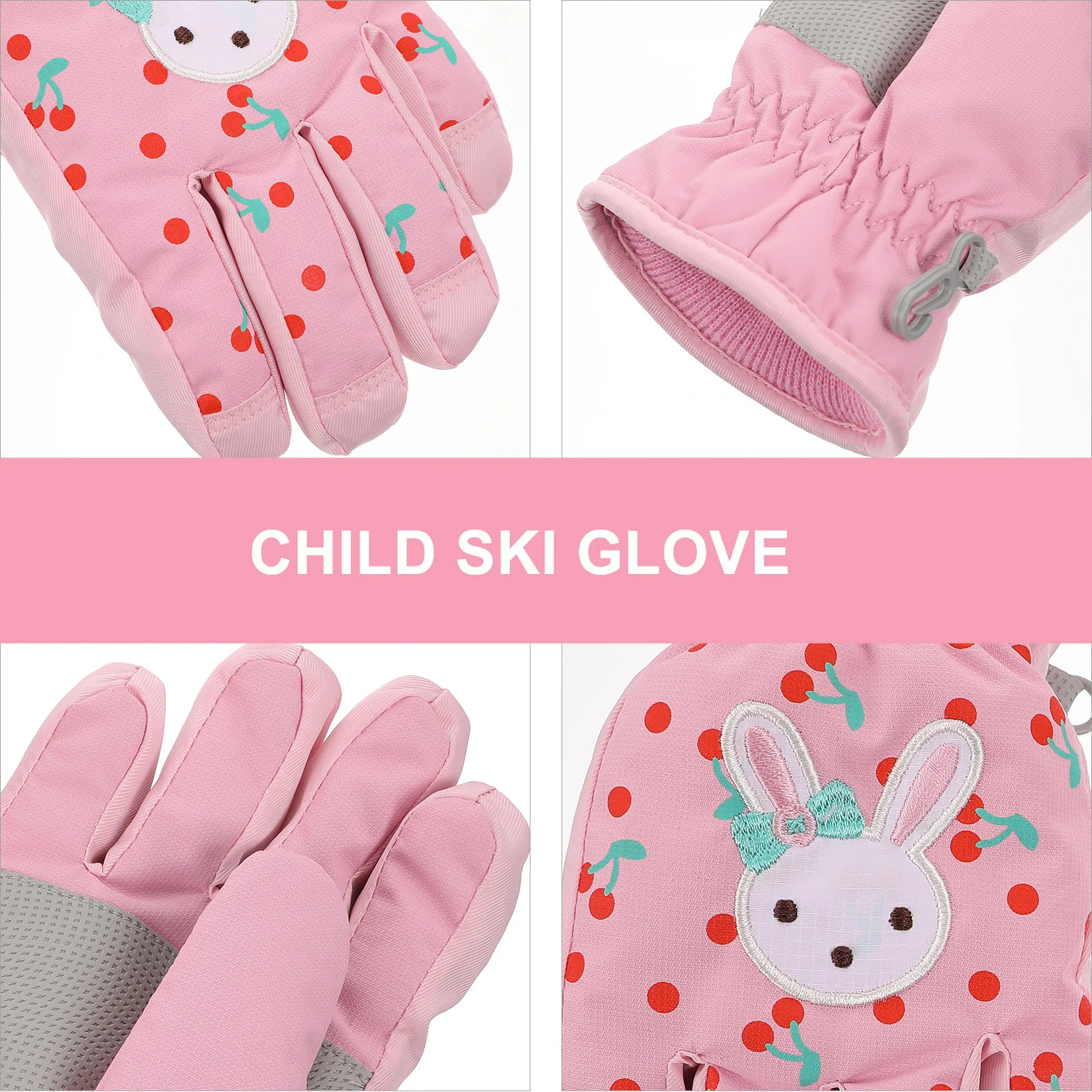 

1 пара детских лыжных перчаток для девочек, водонепроницаемые теплые велосипедные варежки без пальцев для уличного снега