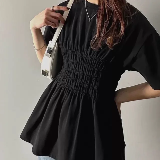 T-shirt Design jupe trapèze pour femmes, ort Sve, taille haute, pour les déplacements, rond, Ne, usage quotidien, printemps et été, Faion