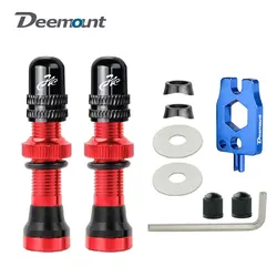 Deemount 2PCS Bicycle Tubeless Schrader Nipple A/V Valves Brass Core CNC Machined Anodized for MTB Road Bike Tubeless Rims